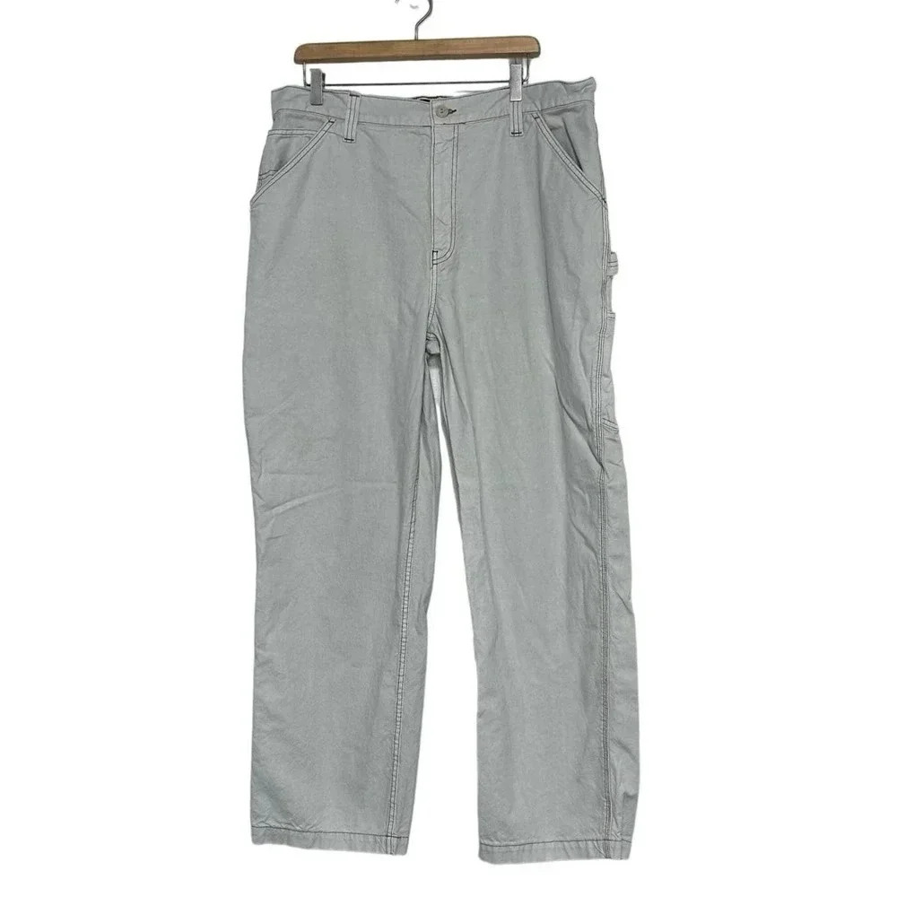 ASOS Design 14 cream cotton carpenter‎ pants